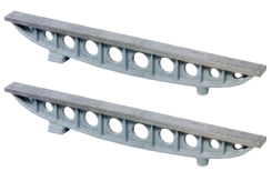 Straightedges, special cast iron in Grade 0 and Grade 1 according to DIN 876. 500 mm - 3000 mm length. With lightening holes, sturdy construction, ribbed to protect against bending.