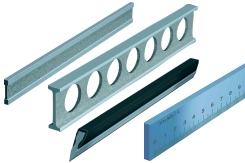 Straight Edges and Streight Edges with Double-T Form, max. Lenght 6m, Straight Edges with Bevel Edge max Lenght 4m, hardened precision Rulers and Scale Testing max Lenght 2. Also in Programm Knife Straight Edges