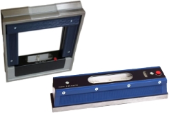 Inspection Spirit Levels for levelling and adjusting of surfaces and cylinders. Inspection Frame Spirit Levels for levelling and adjusting of horizontal and vertical surfaces as cylinders. DIN 877. Housing made from special cast iron. vial from tempered glass with liquid Ethyl ether