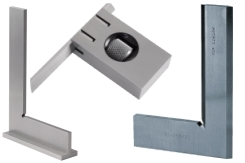 Precision Inspection Squares, flat or with back Accuracy in accordance with DIN 875/00, DIN 875/0, DIN 875/1 and DIN 875/2, Bevelled Squares, Square with inside bevelled edge, Adjustable Bevelled Edge Squares, Acute Angle Squares 45° and 60°, Center Squares