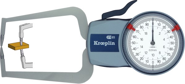 External Dial Caliper Gauge mechancial 0 mm - 20,0 mm KD220