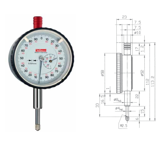 Precision Dial Gauge FM500T 0 - 1 mm KA10152