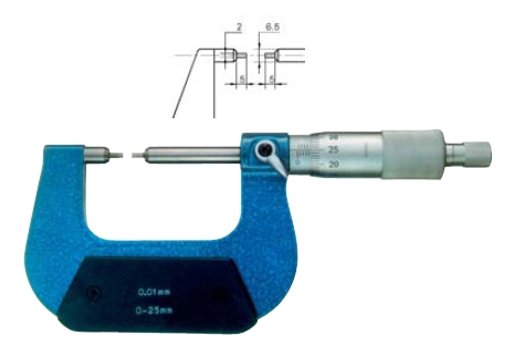 B�gelmessschraube abgesetzte  Messspitzen 25 - 50 mm S422050