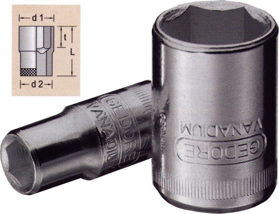 Steckschl�ssel- Einsatz Sechskant metrisch Schl�sselweite 5,5 mm GD20-5-5