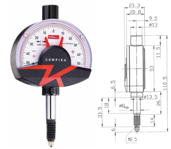 Feinzeiger Compika 1001wa 0 - 0,1 mm KA300014