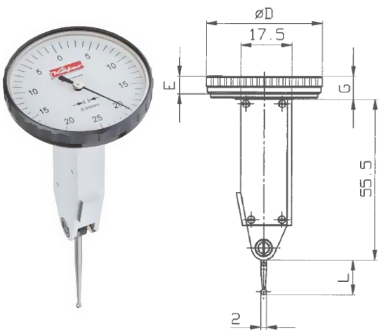Fühlhebelmessgerät K 45 0 - 0,5 mm KA300039